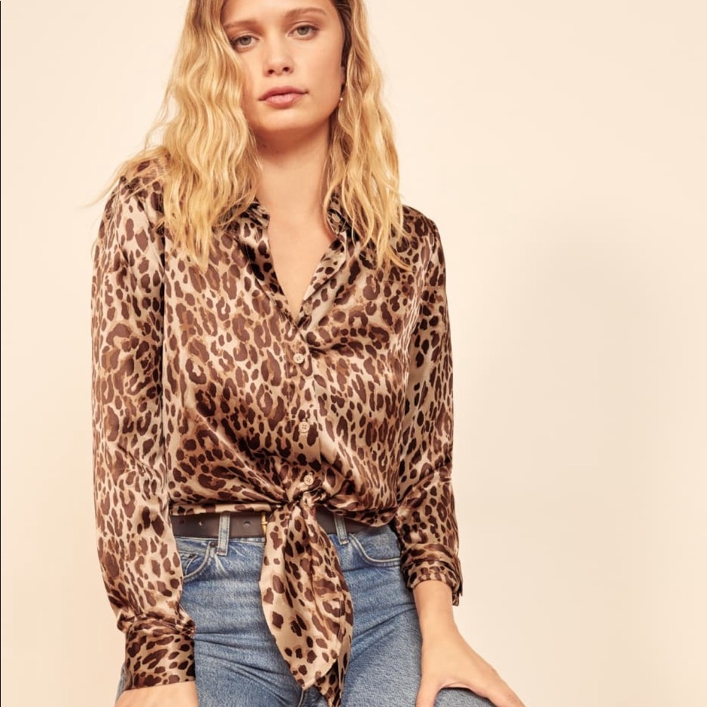 Reformation Quattro silk top